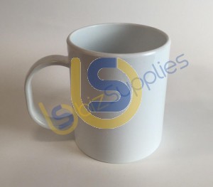 11oz Plastic (Polymer) White Mug for Dye Sublimation Printing - Dishwasher proof