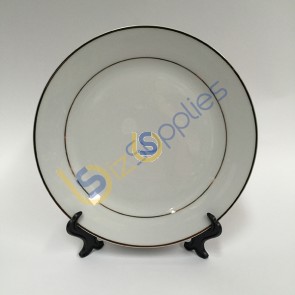 10"Gold Rim Ceramic Plate with Stand for Sublimation Printing